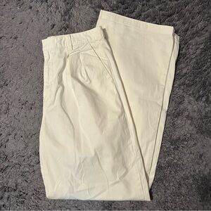 NWOT GAP High Rise Pleated Wide-Leg Khakis Cream